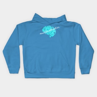 Love Life Teal Mental Health Matters Brain Lightening Bolts Kids Hoodie